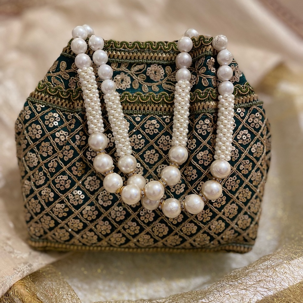 Green Embellished Clutch